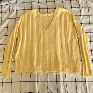 SO| light yellow V neck sweater